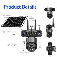 FGNS Cámara Solar de 12 MP, 3 Lentes, 3 Pantallas, Cámara Solar 4G SIM para exteriores, cámara web PIR, IP66, detección humana, vídeo de seguridad CCTV, batería, cámara IP PTZ - details 8