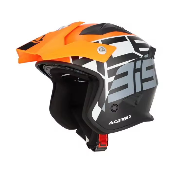 Casco Jet Trial Off-Road Acerbis Aria Negro Gris Naranja Mate 22.06 - 1