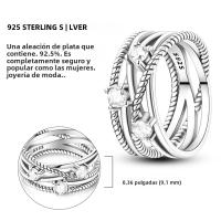 Anillo Anillo De Plata 925 Para Mujer Con Corazón Rosa Azul Sol Estrella Luna Crossover Anillo Ancho Joyería De Fiesta Regalo De Cumpleaños - details 1