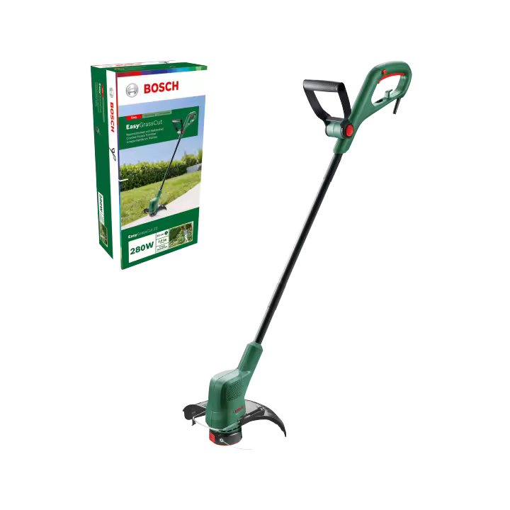 Bosch - Cortabordes eléctrico EasyGrassCut 23 con motor de 280 W y ancho de corte de 23 cm, ideal para jardín y bordes, bobina semiautomática resistente - 1
