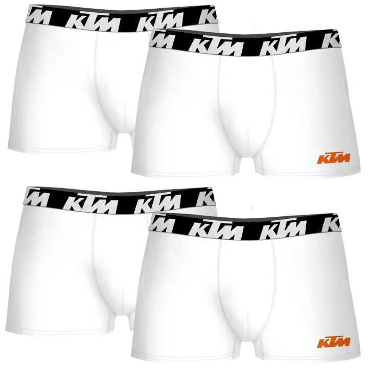 KTM Set de 4 Calzoncillos Bóxer Blancos Cómodos y Transpirables - 1
