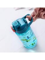 Botella De Agua Para Niños 600ml Con Taza De Sopar Y Pajita De Silicona a Prueba De Fugas Plástico Reutilizable Para El Verano - details 11