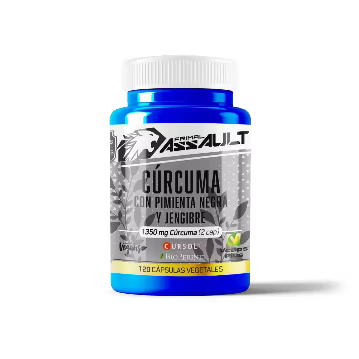 PRIMAL ASSAULT | Cúrcuma Orgánica con Jengibre y Pimienta Negra (1420mg x Dosis) - Curcumina y Piperina - Turmeric Cúrcuma BIO -120 Capsulas - 1