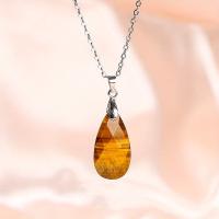 Collar De Cristal Rosa Amatista Pendentivo De Piedra Natural Para Mujer Joyería Regalo Forma De Gota De Agua Corte En Rostro - details 5