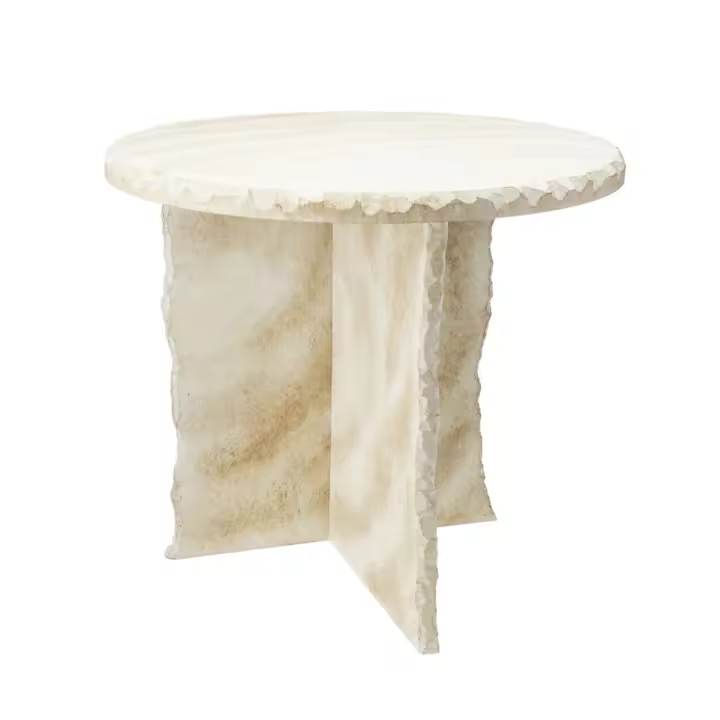 Mesa Auxiliar de MDF con acabado aspecto mármol 40x35x40cm - 1