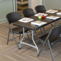 Lifetime - Mesa plegable rectangular negra, medidas 182x76x73,5cm, exterior e interior, portátil, para jardín, terraza, eventos y catering, resistente a manchas, al agua, a rayos UV - details 5