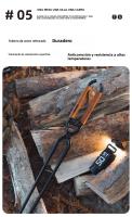Pinzas De Carbón Para Acampar Al Aire Libre ShineTrip Resistente Al Calor Con Cubierta De Cuero Portátil Para Pícnic Herramienta Multiusos De Acero - details 1
