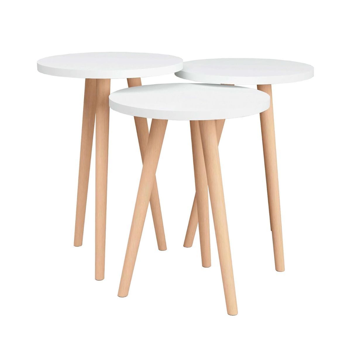 Set de 3 mesas de centro Tarántula diseño fijo Ø35 cm