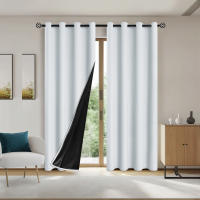 1pc Cortinas De Blackout Total 100% Con Grommets Para Sala De Estar Y Dormitorio Material De Poliéster Resistente Al Químico - details 18