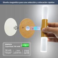 2PCS Luz Nocturna Sensor De Movimiento USB Recargable Madera 700mah LED Para Pared De Dormitorio Pasillo Escalera - details 7