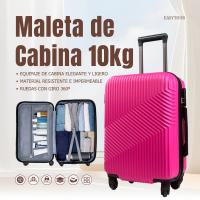 Maleta Avión Equipaje de Mano Viaje Cabina Trolley ABS Rígida 4 Ruedas Maleta de cabina rigida con asa telescopica 55x35x20CM - details 0