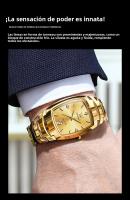 Reloj De Cuarzo Para Hombre Original OLEVS Con Correa De Acero Tungsteno Calendario Impermeable Reloj De Pulsera Lujo Con Manos Luminosas Y Numeros Romanos - details 10