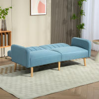 HOMCOM Sofá Cama de 2 Plazas Moderno Sofá Cama Plegable Tapizado en Lino Sintético con Respaldo Ajustable en 3 Niveles y Reposabrazos Desmontables para Salón Oficina 173x75x73 cm Azul Claro - details 3