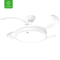 Ventilador de techo retráctil de lujo 80 W con luz y control remoto, aspas ocultas, flujo de aire ajustable, luz LED con atenuación continua, motor DC silencioso, ideal para 10-15 m² - details 1