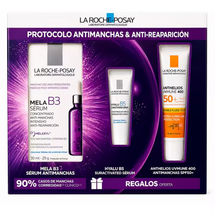 La Roche Posay Mela B3 Serum 30 Ml + Regalo Mela B3 Serum 3 ml y Anthelios Uvmune 400 Fluido Spf50+ 15 ml Pack - 1