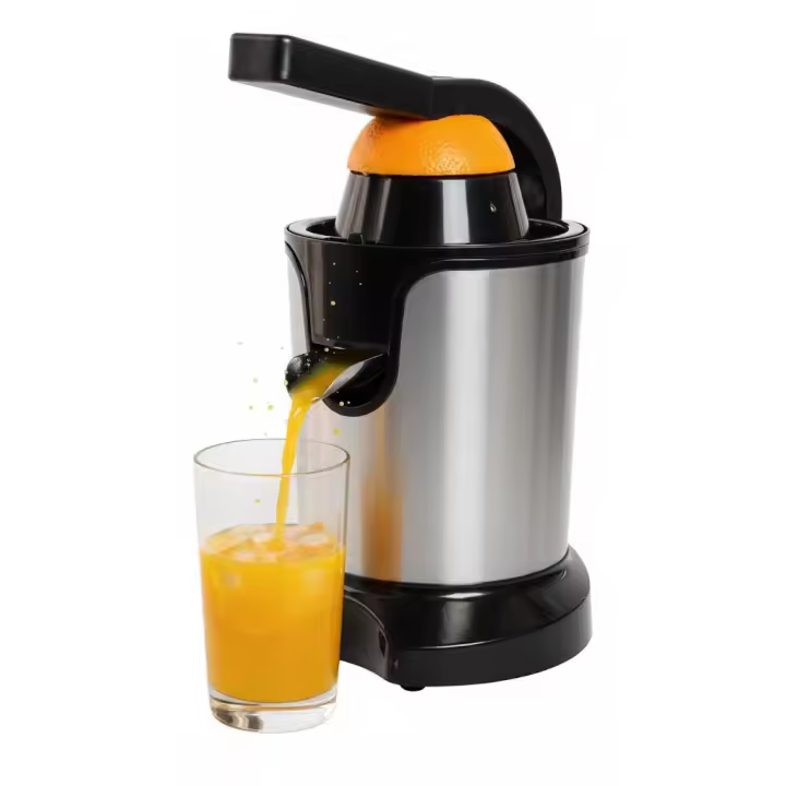 Exprimidor Eléctrico de Palanca 350W | Acero Inoxidable Profesional | Máquina de Zumo para Cítricos con Doble Cono y Sistema Antigoteo | Motor Silencioso y Fácil Limpieza | Desayunos Saludables - 1
