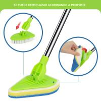 Limpieza Multifuncional Esponja De Télescopio En Forma De Triángulo Para Baño Y Cocina Cepillo De Limpieza De Piso Herramienta Ecológica De Nylon - details 7
