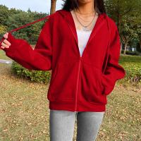 Sudadera De Mujer Con Capucha Y Cremallera De Primavera Otoño Color Sólido Manga Larga Bolsillos Cierre De Cremallera Exteriores - details 57