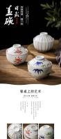 Cerámica Pequeña Olla De Sopa Japonesa Con Tapa Pintada a Mano 4 Pulgadas Tazón De Huevo Ecológico Y Resistente Al Calor - details 0