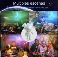 Proyector De Astronauta Y Estrellas Bluetooth LED Luz De Ambiente Para Dormitorio Aurora Lunar Accesorios De Altavoz - details 5