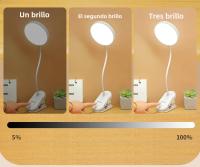 Lámpara De Mesa LED Recargable USB Con Abrazadera Plegable Luz Nocturna Táctil De 3 Modos Con Protección Ocular Para Estudio - details 9