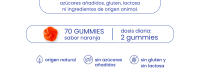 Jelly Pills Vitamina C con Zinc y Propóleo - 70 Gummies Veganas Sin Azúcares Añadidos - Sabor Naranja Natural - details 2