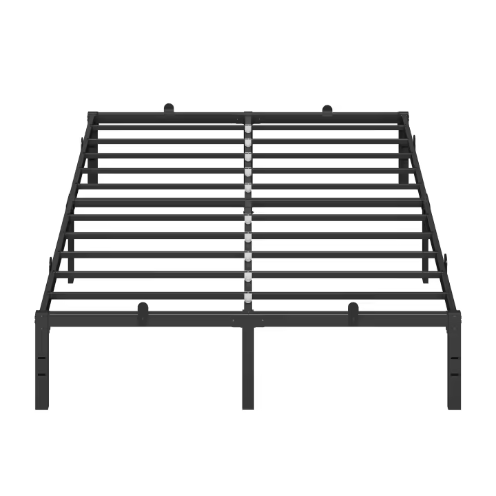 VASAGLE Marco de Cama Doble, para Colchón de 135 x 190 cm, de Metal, Organización del Espacio, Moderno, para Invitados, Fácil Montaje, Negro Tinta - 1