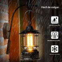 Lámpara De Caballo Retro Recargable Multifuncional Para Camping Exterior Viajes Iluminación De Tenda Portátil LED - details 8