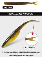 Spinpoler 10pcs Señuelo De Pesca Jerk Minnow Con Cola Dividida 7cm TPR Flotante Plástico Suave Para Pesca En Río Lago Oceánico - details 2