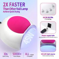 Lámpara de uñas Sun2C, secador de esmalte de Gel de 48W, luz de pedicura, lámpara de manicura, máquina secadora de Gel para decoración de uñas, lámpara LED UV para uñas sin manos negras - details 4