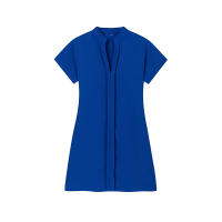 Vestido Corto De Color Puro Para Mujer Primavera Verano 2024 Estilo Oficina Traje De Polyester Con Cuello En V Y Mangas Regulares - details 8