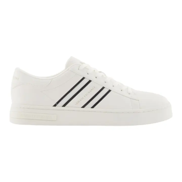 Sneakers Uomo Armani Exchange AX Stripes Logo Leather White - 1