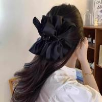 Grande Pinza Para El Cabello Con Lazo Nueva Moda Color Sólido Negro Herramientas De Estilo Para Mujer Y Niñas Accesorios De Cabello - details 7