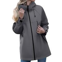Chaqueta De Montaña Para Mujer Impermeable Y Transpirable Con Capucha Cierre De Cremallera Estilo Casual Ropa De Escalada Al Aire Libre Resistente Al Viento Y a Las Manchas - details 15