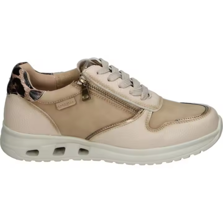AMARPIES | Zapato con Cuña Amarpies para Mujer – Zapatos Casual en Color Beige con Detalles – Zapatos con Cordones y Cremallera – Cuña Baja y Cómoda – Alta Calidad – Versátiles – Modelo AMD29410 - 1