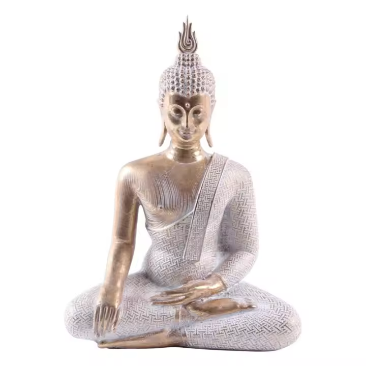 SIGNES GRIMALT Figura Buda Sentado Dorado de Resina | Figuras De Resina Para Jardín Decoración Única - 1