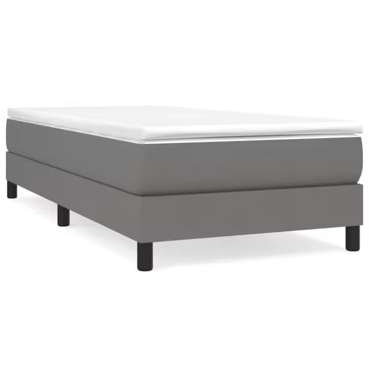 vidaXL Estructura de cama con somier tela gris oscuro 90x190 cm - 1
