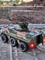 Modelo De Transporte De Personal Blindado a Escala 1:32 Juguete De Colección Para Niños Con Luz Y Música Función De Retroceso Material De Aleación Militar Verde Camuflado - details 0