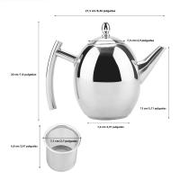 Tetera De Acero Inoxidable Con Filtro Malla Removible Contenedor De Agua Para Café Y Té 1.5L Capacidad Marca Qiilu - details 8