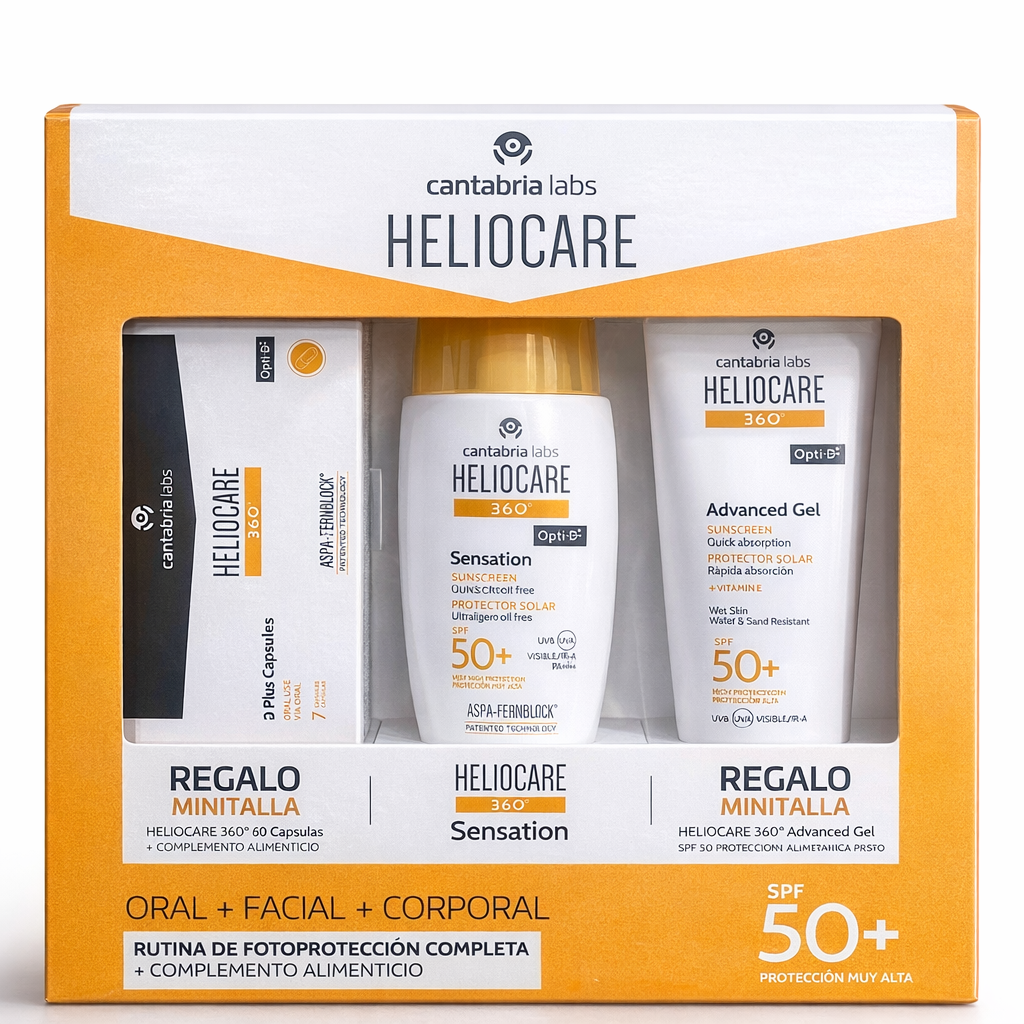 HELIOCARE PACK 360 SENSATION SPF50 50 ML +ADVANCED GEL 100 ML + CÁPSULAS DPLUS HELIOCARE