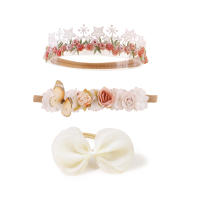 3pcs Diademas De Nylon Para Bebés Niñas Con Flores Y Lirios Coloridos Hechos a Mano Estilo Temporal Moda Cumpleaños - details 7