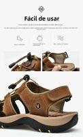 Zapatillas De Playa Para Hombre Cuero Antideslizante Casual Aumento De Altura Cómodas Zapatillas Deportivas Hombre Sandalias De Verano - details 22