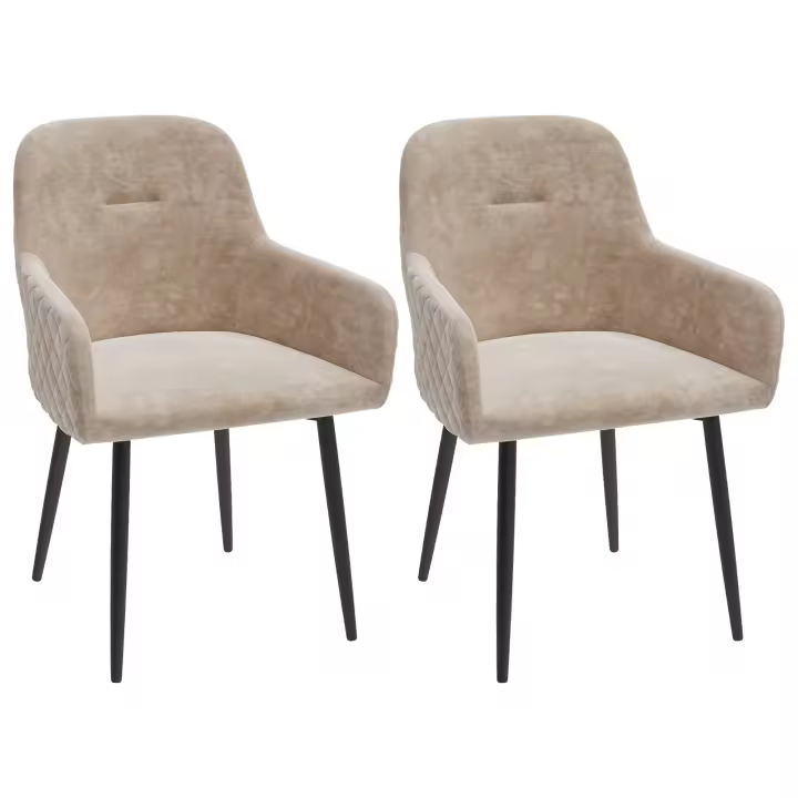 Sillas de Comedor Juego de 2 Sillas de Cocina Sillas Tapizadas Sillones, con Respaldo - 1