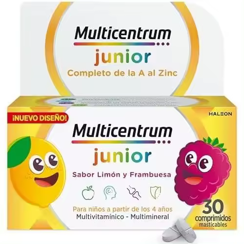 Multicentrum Junior 30 Comprimidos Masticables con Vitaminas y Minerales para Niños a Partir de 4 Años - 1