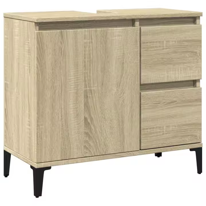 vidaXL Armario de baño madera contrachapada roble Sonoma 65x33x60 cm - 1