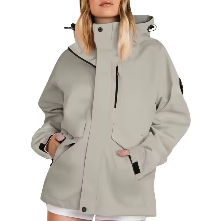Chaqueta Windbreaker Vintage Y2K Para Mujer Estilo Coreano Streetwear Con Capucha Oversize Hip Hop Techwear Color Rosa - 1