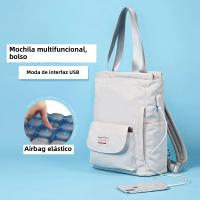 Mochila De Mujer Impermeable Estilo Coreano Con USB Para Portátil De 13-15.6 Pulgadas Mochila De Cuero Oxford De Moda Para Estudiantes - details 7
