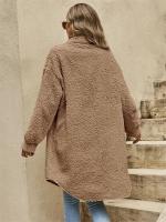 Nueva Chaqueta Larga De Mujer Para Invierno Estilo Casual Sólido Cremallera Simple Talla Grande Abierta Comodidad Poliéster Spandex - details 15