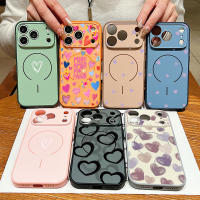 Funda Magnética De Corazón Para iPhone Con Carga Inalámbrica Magsafe Compatible Con Modelos 13 14 15 16 17 pro Max Material TPU PC Suave - details 0
