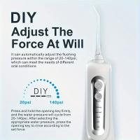 Water Dental flosser for Teeth Cleaning - Rechargeable Cordless Oral Irrigator 4 Modes 4 Tips IPX 7 Waterproof Portable Teeth Cleaner Pick for Home Trave - details 1